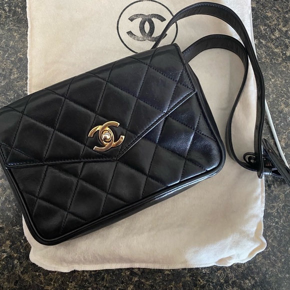SOLD !Authentic CHANEL Leather Waist (Belt) Bag - Picture 1 of 17